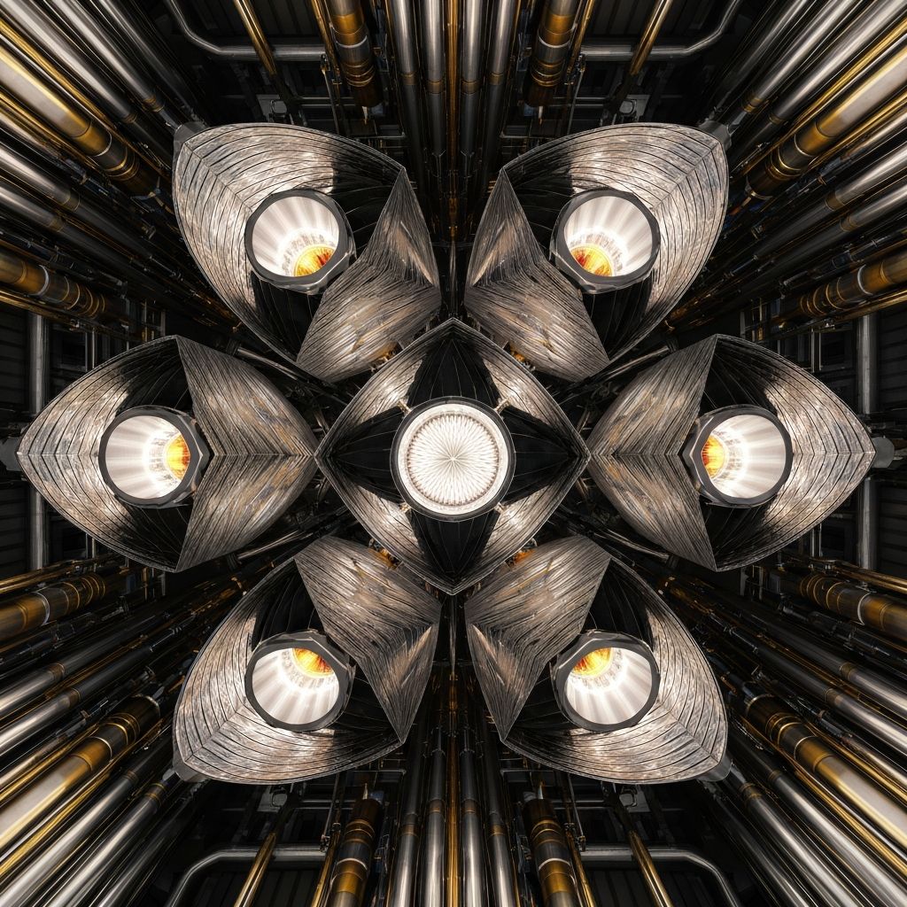 Triangular and hexagonal rocket engine nozzles in tessellated array